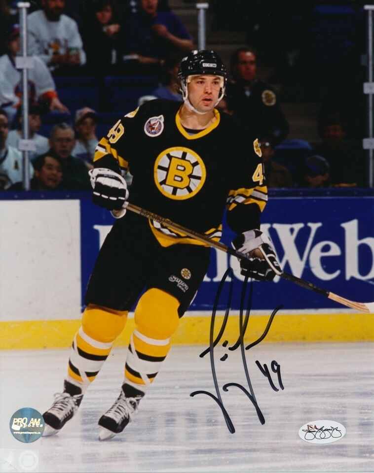 Joe Juneau Autographed Signed Boston Bruins 8X10 Glossy Photo JSA