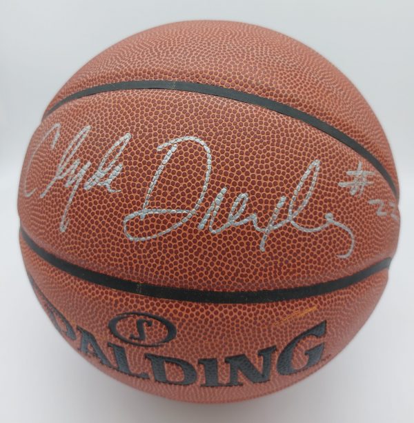 Clyde Drexler Signed Spalding Basketball JSA COA