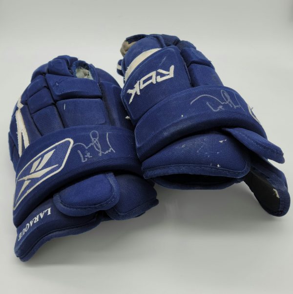 Georges Laraque Autographed Game-Used Gloves - Reebok