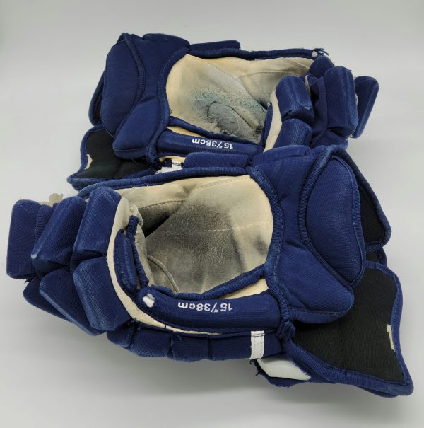 Georges Laraque Autographed Game-Used Gloves - Reebok