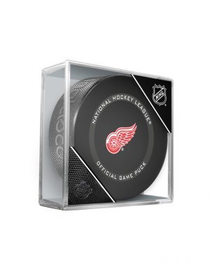 NHL Detroit Red Wings Officially Licensed 2021-2022 Team Game Puck Design - In Cube