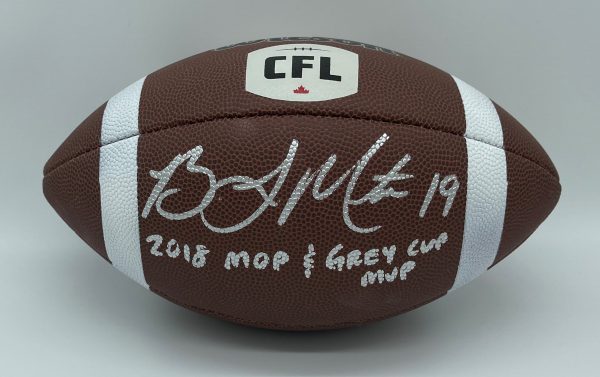 Bo Levi Mitchell Signed Football (2018 And Grey Cup MVP) - Center Ice Autographs