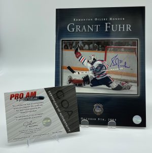Grant Fuhr Oilers Autographed Jersey Retirement Program w/ COA