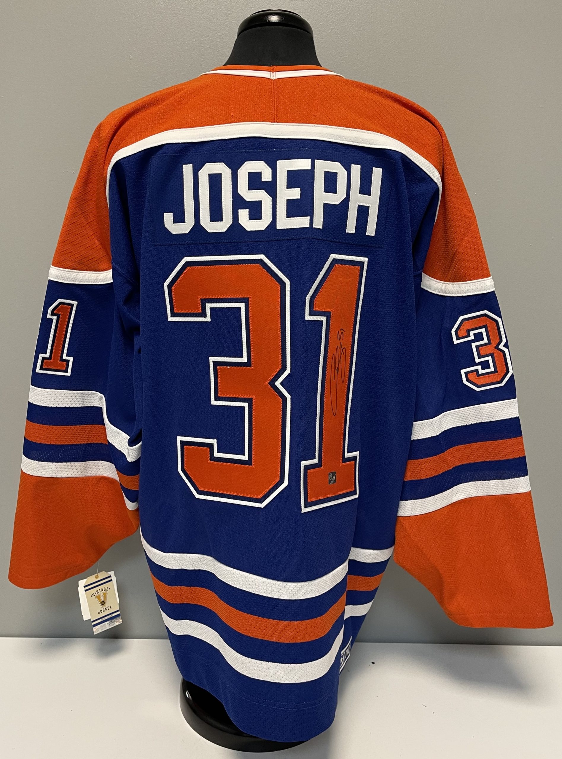 Curtis Joseph #31 - Autographed Edmonton Oilers Navy Blue CCM Replica  Hockey Jersey - NHL Auctions