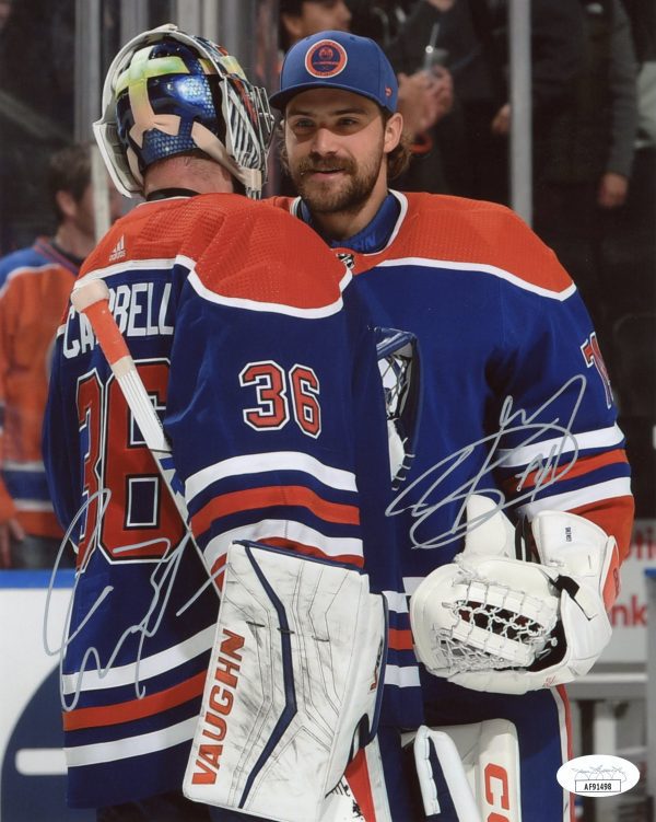 Jack Campbell and Stuart Skinner Oilers Autographed 8x10 Photo w/JSA COA