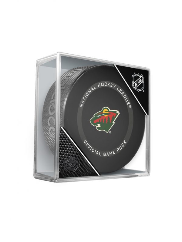 NHL Minnesota Wild Officially Licensed 2021-2022 Team Game Puck Design - In Cube