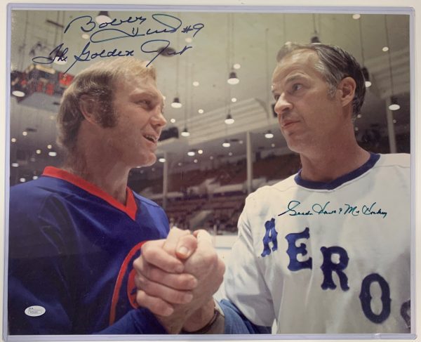 Gordie Howe And Bobby Hull WHA Duo Autographed 16x20 Photo w/JSA COA