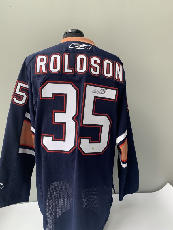 Dwayne Roloson Oilers Autographed Jersey w/ JSA COA