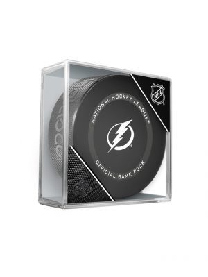 NHL Tampa Bay Lightning Officially Licensed 2021-2022 Team Game Puck Design - In Cube