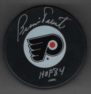 Bernie Parent Flyers Autographed Hockey Puck w/COA