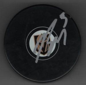 Brayden McNabb Golden Knights Autographed Hockey Puck w/COA
