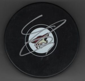 Clayton Keller Coyotes Autographed Hockey Puck w/COA