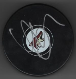 Clayton Keller Coyotes Autographed Hockey Puck w/COA