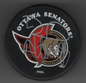 Daniel Alfredsson Senators Autographed Hockey Puck w/COA