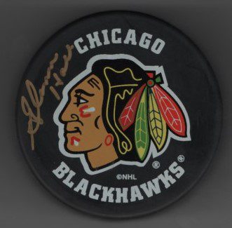 Glenn Hall Blackhawks Autographed Hockey Puck w/COA