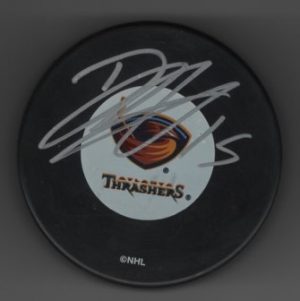 Dany Heatley Thrashers Autographed Hockey Puck w/COA