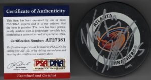 Dany Heatley & Ilya Kovalchuck Thrashers Authenticated PSA/DNA Autographed Hockey Puck w/COA