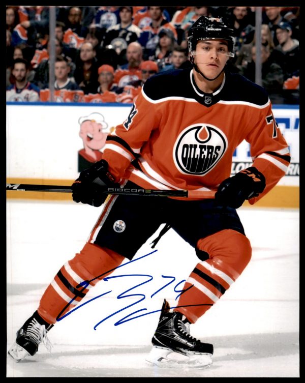 Ethan Bear Signed Edmonton Oilers 8x10 Photo - COA