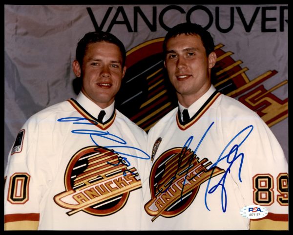 Pavel Bure Alexander Mogilny Vancouver Canucks Autographed 8x10 Photo w/PSA COA