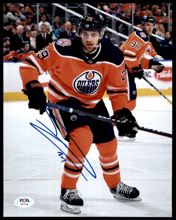 Leon Draisaitl Edmonton Oilers Autographed 8x10 Photo w/PSA COA
