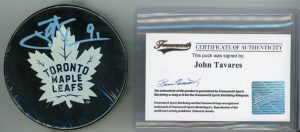 John Tavares Toronto Maple Leafs Autographed Puck w/COA