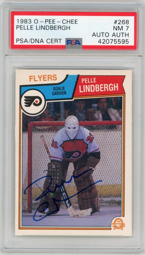 Pelle Lindbergh Flyers OPC 1983-84 PSA Authenticated Autographed Slabbed Card #268