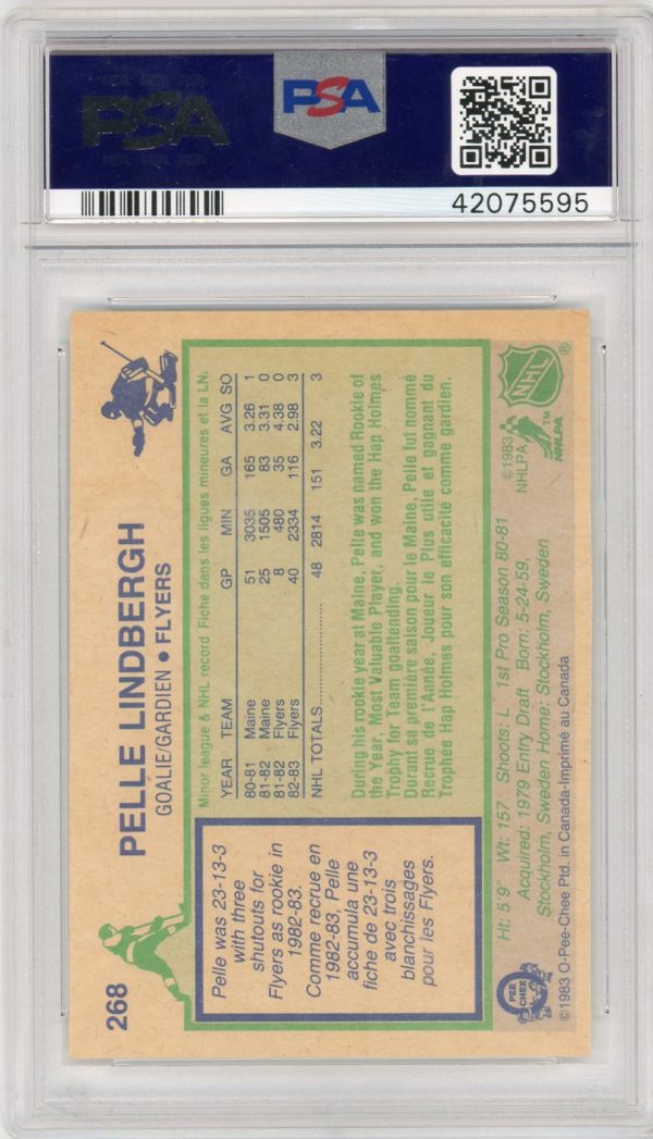 Pelle Lindbergh Flyers OPC 1983-84 PSA Authenticated Autographed Slabbed Card #268