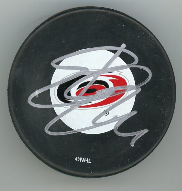 Eric Cole Signed Carolina Hurricanes Puck W/COA