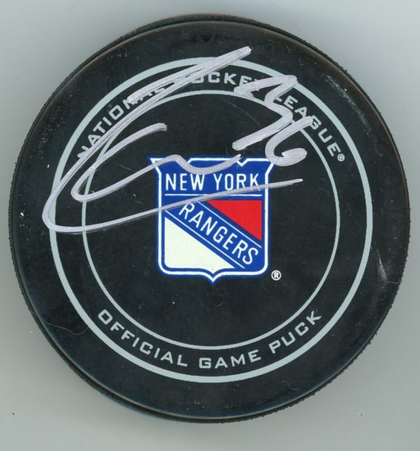 Matt Zuccarello Signed New York Rangers Puck W/COA