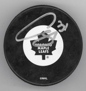 Curtis Joesph Signed Toronto Maple Leafs Puck w/COA