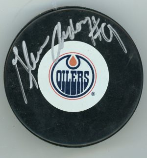 Glenn Anderson Signed Edmonton Oilers Puck W/COA