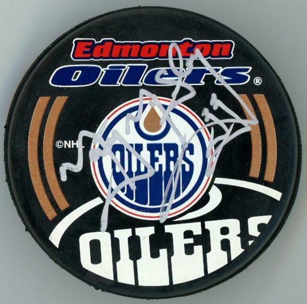 Marty McSorely Oilers Signed Puck