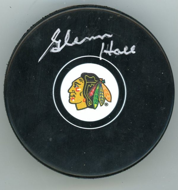 Glenn Hall Signed Chicago Blackhawks Puck W/COA