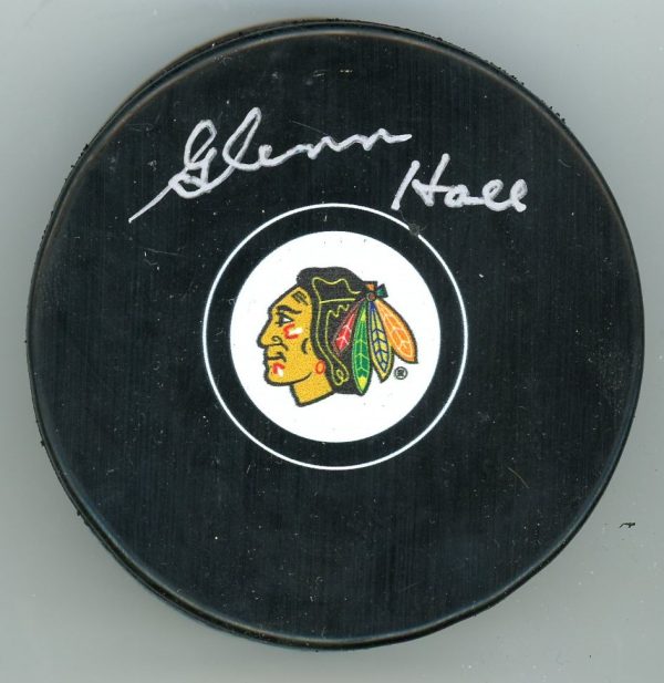 Glenn Hall Signed Chicago Blackhawks Puck W/COA