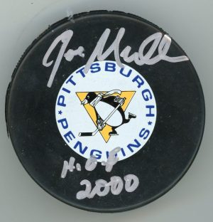 Joe Mullen Signed Pittsburgh Penguins Puck Inscribed "HOF 2000" W/COA