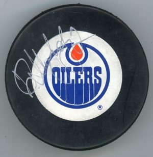 Boris Mironov Signed Edmonton Oilers Puck W/COA