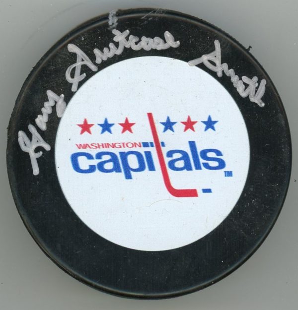 Gary Smith Signed Washington Captials Puck W/COA