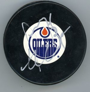 Dwayne Roloson Signed Edmonton Oilers Puck W/COA