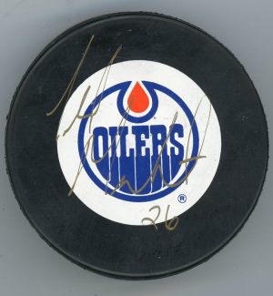 Todd Marchant Signed Edmonton Oilers Puck W/COA