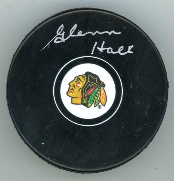 Glenn Hall Signed Chicago Blackhawks Puck w/COA