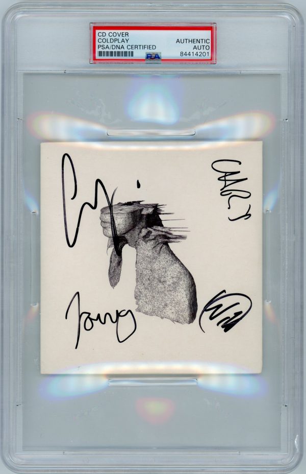 Coldplay All 4 Members PSA/DNA Autographed Slabbed CD Cover