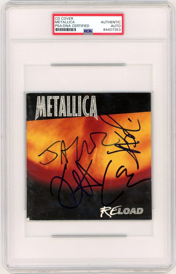 Metallica All 4 Members PSA/DNA Autographed Slabbed Reload CD Cover