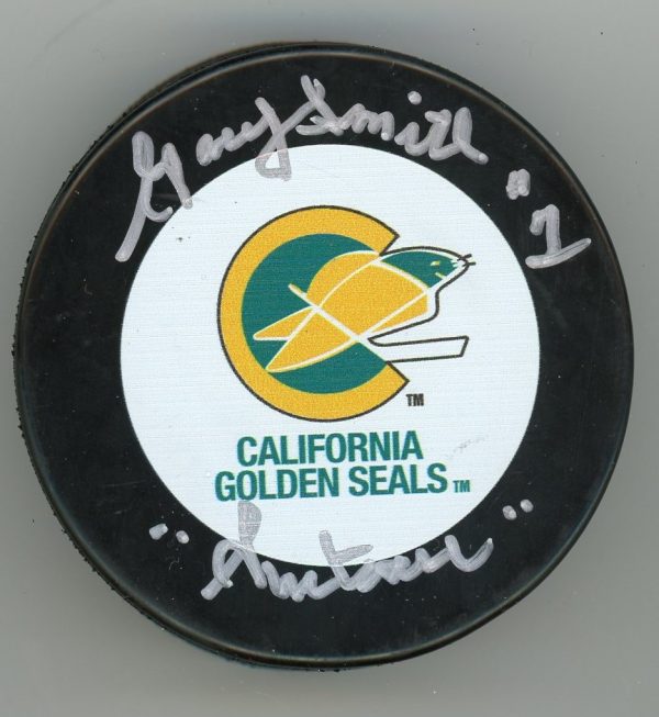 Gary Smith Signed California Golden Seals Puck W/COA