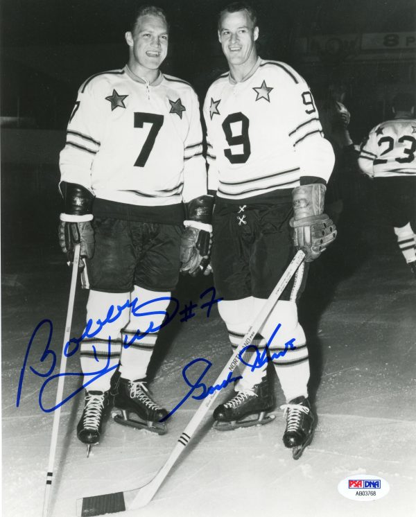 Bobby Hull and Gordie Howe NHL ASG Autographed 8x10 Photo w/COA