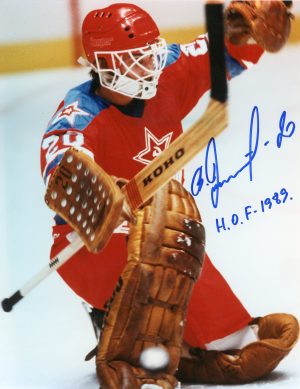 Vladislav Tretiak Autographed 8X10 Inscribed "H.O.F 1989"