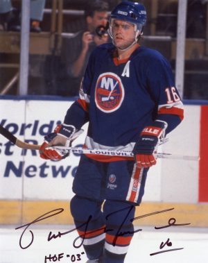 Pat LaFontaine Autographed 8X10 Inscribed "HOF "03" New York Islanders