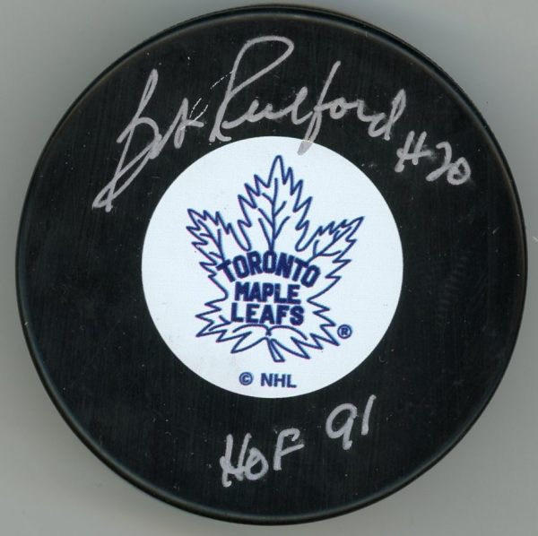 Bob Pulford Signed Maple Leafs Puck w/COA