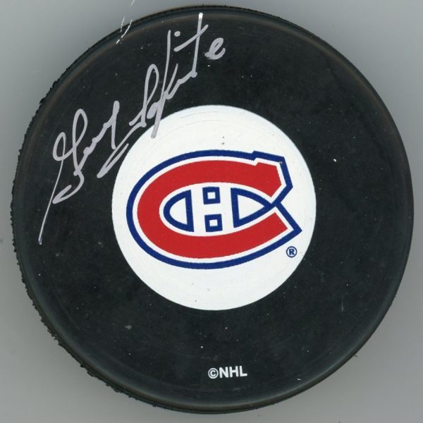 Guy Lapointe Signed Montreal Canadiens Puck w/COA
