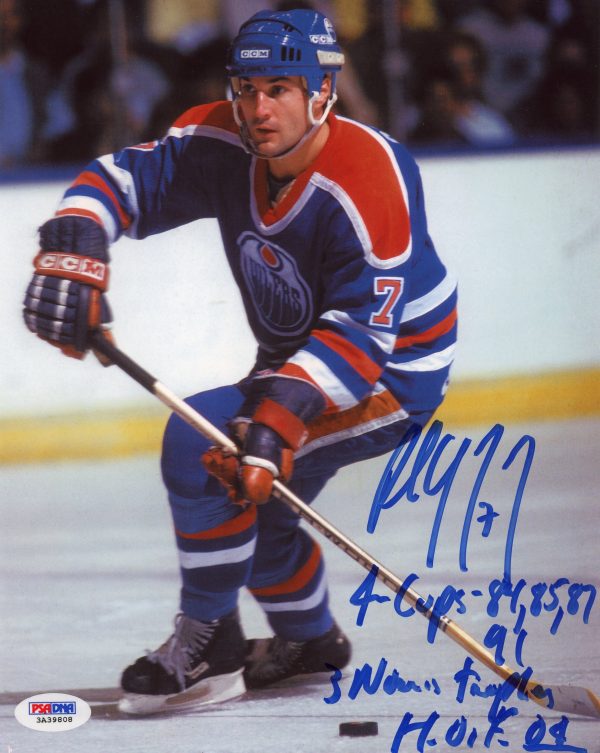 Paul Coffey Oilers Autographed 8x10 Photo w/PSA COA