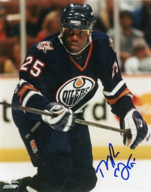 Mike Grier Autographed 8X10 Edmonton Oilers